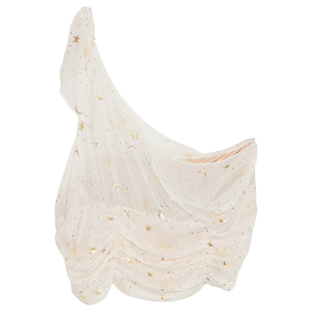 Torrid Celestialā Fairy Chiffon Foil One Shoulder Crop Top Plus Size 3 3X Star